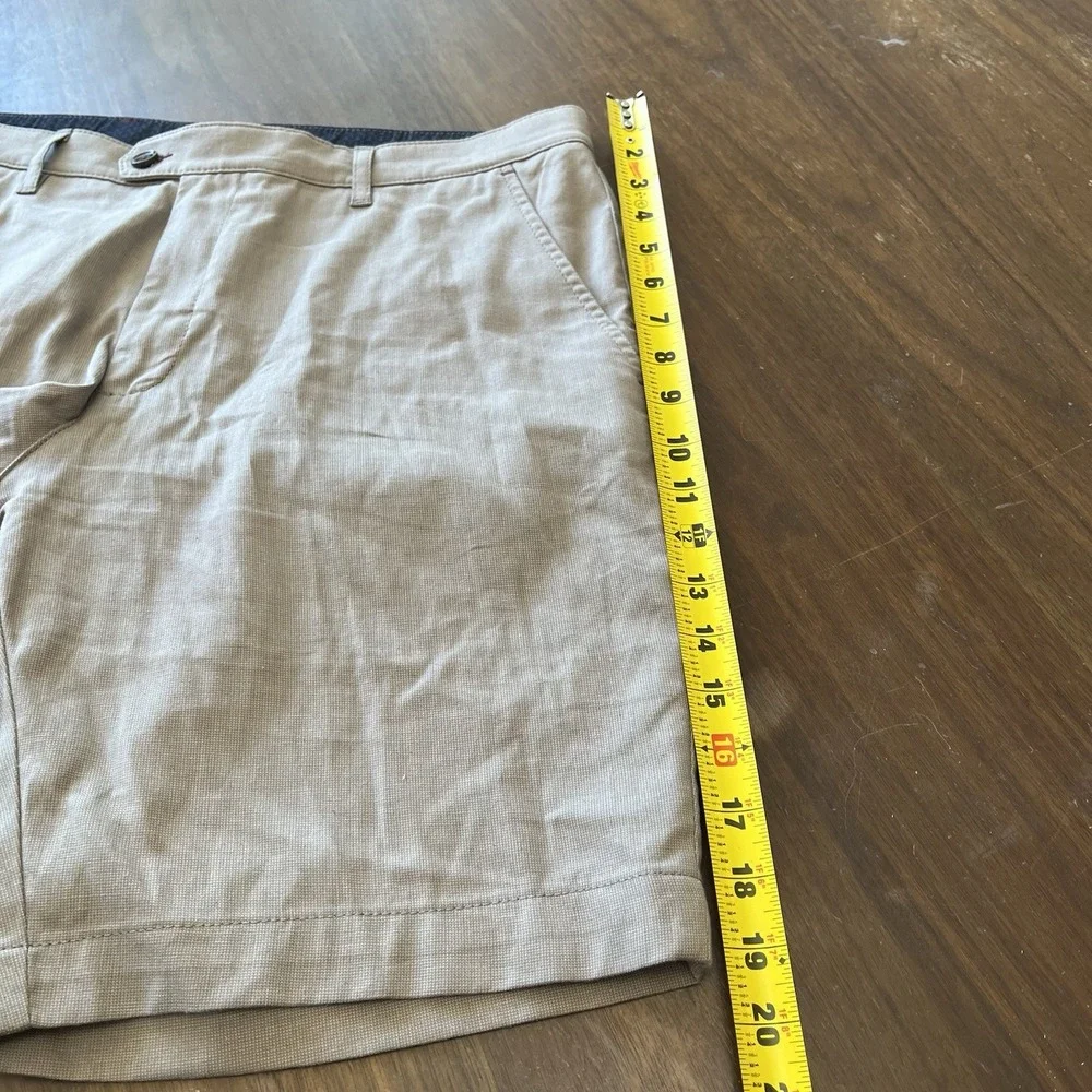 Ted Baker Chino Shorts Mens 36 Beige Cotton Stretch Mid Rise